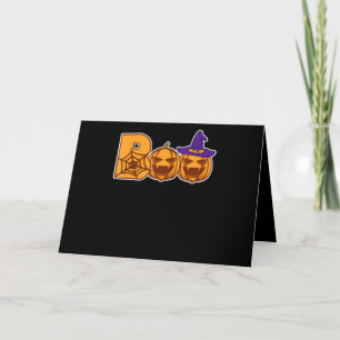 Boo Halloween Pompoen Gezichten Spin Kaart