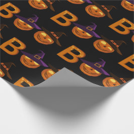 Boo Halloween Pumpkin Illustratie  Cadeaupapier