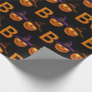 Boo Halloween Pumpkin Illustratie  Cadeaupapier