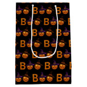Boo Halloween Pumpkin Illustratie   Medium Cadeauzakje (Achterkant)