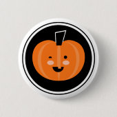 Boo. Halloween Pumpkin Pinback Button (Voorkant)