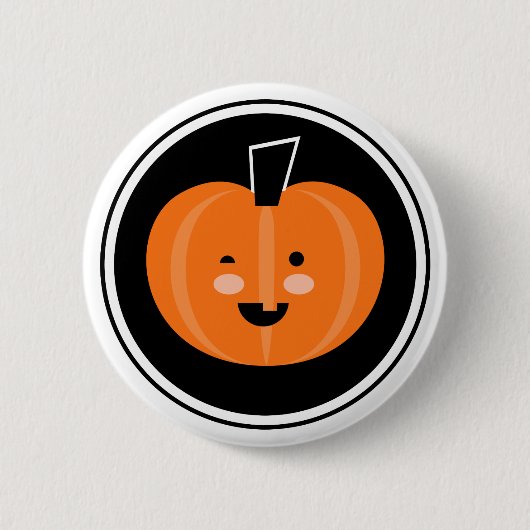 Boo. Halloween Pumpkin Pinback Button (Voorkant)