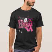 Boo Halloween Pumpkin Pink Ribbon Witch Breast Can T-shirt (Voorkant)