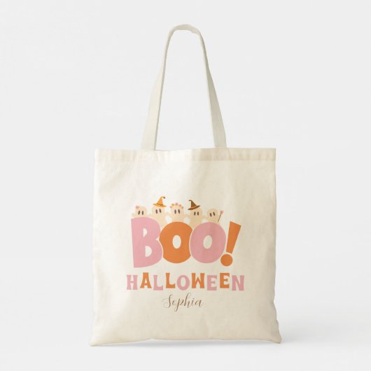 Boo Halloween Retro Snoep Tote Bag (Achterkant)