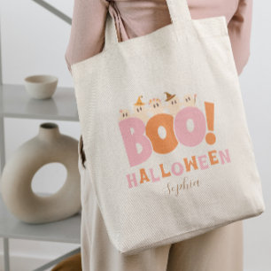 Boo Halloween Retro Snoep Tote Bag