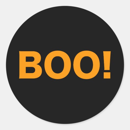 BOO! Halloween Ronde Sticker (Voorkant)