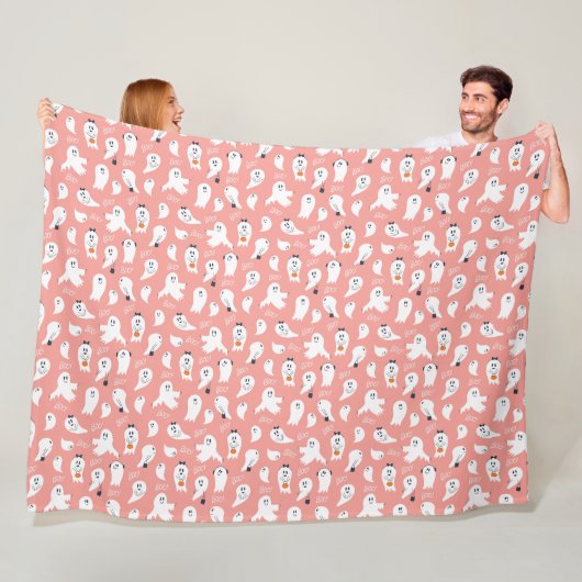 Boo Halloween Schattig Geest Fleece Deken (In situ)