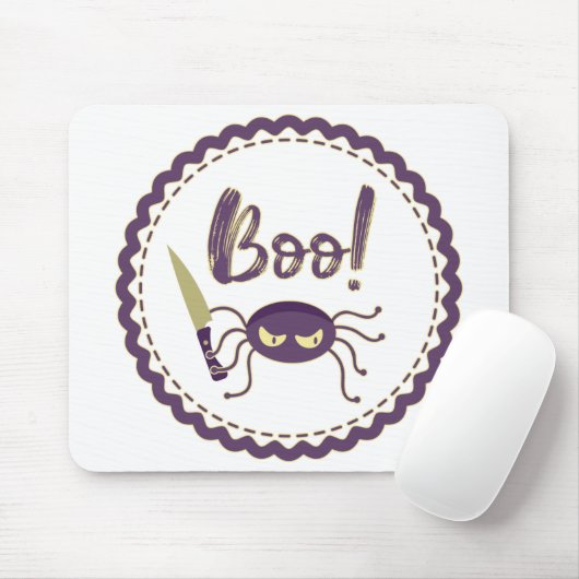 Boo. Halloween spinmes hand T-Shirt Muismat (Met muis)