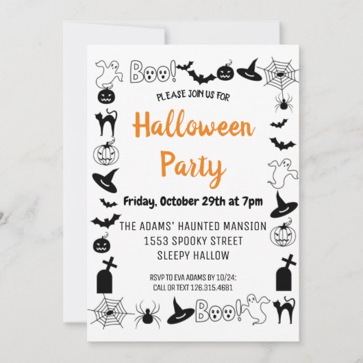 Boo Halloween Spooktacular Party Uitnodiging (Voorkant)