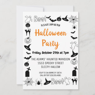 Boo Halloween Spooktacular Party Uitnodiging