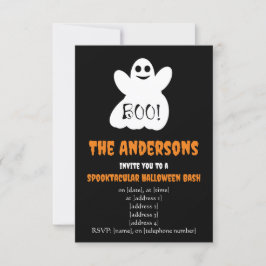 BOO! Halloween-spookuitnodiging Kaart