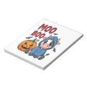 Boo Halloween Spooky Ghost Cow Notitieblok (Linkerzijde)