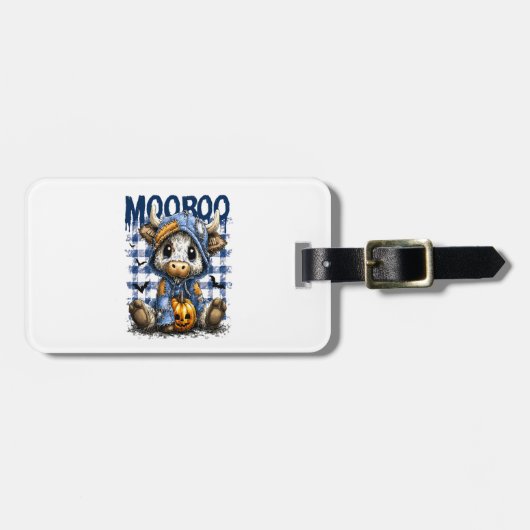 Boo Halloween Spooky Highland Cow Bagagelabel (Voorkant horizontaal)