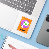 BOO Halloween Sticker (Laptop met iPhone)