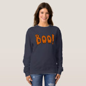 Boo Halloween Thema Grijs Sweatshirt (Voorkant volledig)