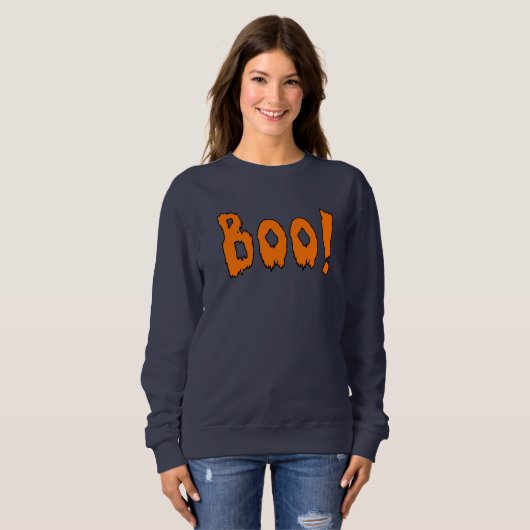 Boo Halloween Thema Grijs Sweatshirt (Voorkant volledig)