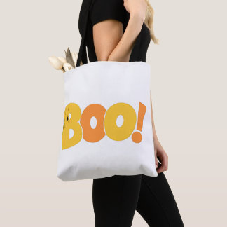 Boo Halloween-typografie met spinnen Tote Bag