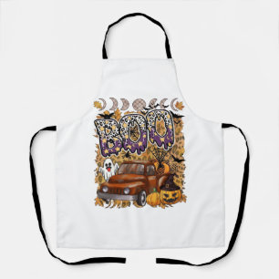 Boo Halloween Vintage Truck Geest Pompoenen Luipaa Schort