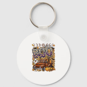 Boo Halloween Vintage Truck Geest Pompoenen Luipaa Sleutelhanger