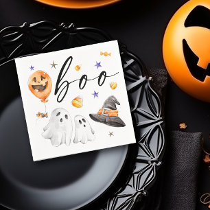 Boo Halloween Watercolor Feest  Servet