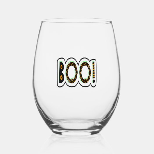 BOO Halloween Wijnglas Zonder Voet (Voorkant)