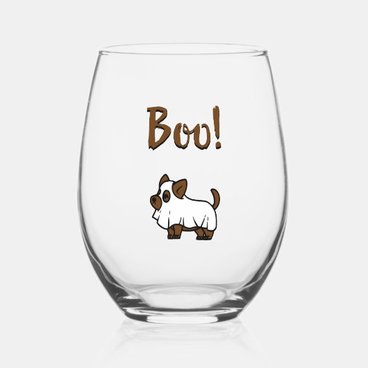 Boo Halloween Wijnglas Zonder Voet (Voorkant)