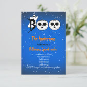 BOO! Halloween Witte Pompoenen Uitnodiging (Staand voorkant)