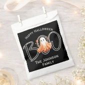 Boo Halloween Zwart Moderne naam Bedankzakje (Geknipt)
