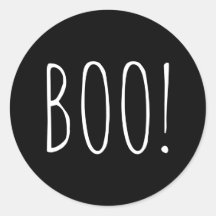 Boo Halloween | Zwarte typografie voor een spookfe