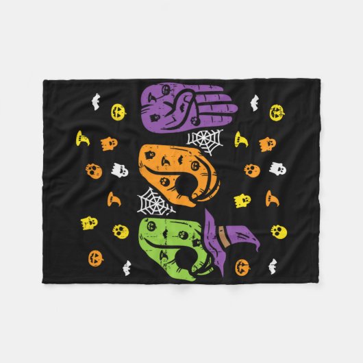 Boo Hands American Sign Language Pride Asl Brawe Fleece Deken (Voorkant (Horizontaal))