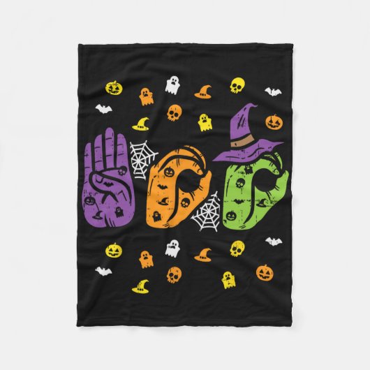 Boo Hands American Sign Language Pride Asl Brawe Fleece Deken (Voorkant)