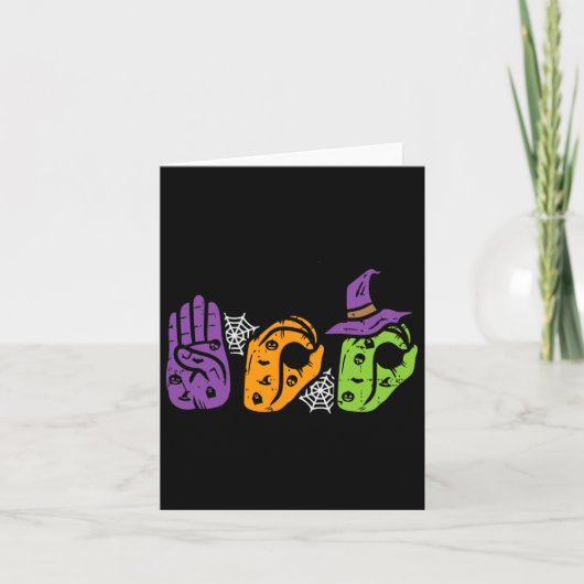 Boo Hands American Sign Language Pride Asl Brawe Kaart (Voorkant)