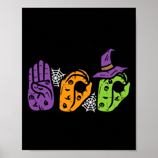 Boo Hands American Sign Language Pride Asl Brawe Poster (Voorkant)
