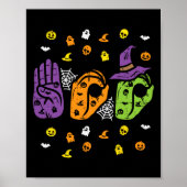 Boo Hands American Sign Language Pride Asl Brawe Poster (Voorkant)
