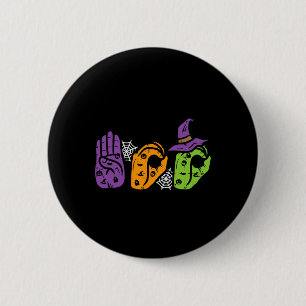 Boo Hands American Sign Language Pride Asl Brawe Ronde Button 5,7 Cm