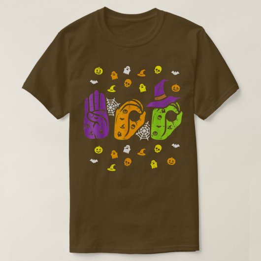 Boo Hands American Sign Language Pride ASL Funny H T-shirt (Design voorkant)