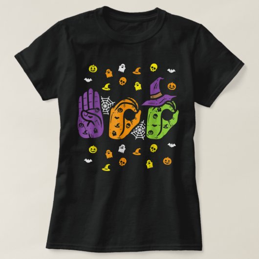Boo Hands American Sign Language Pride ASL Funny H T-shirt (Design voorkant)