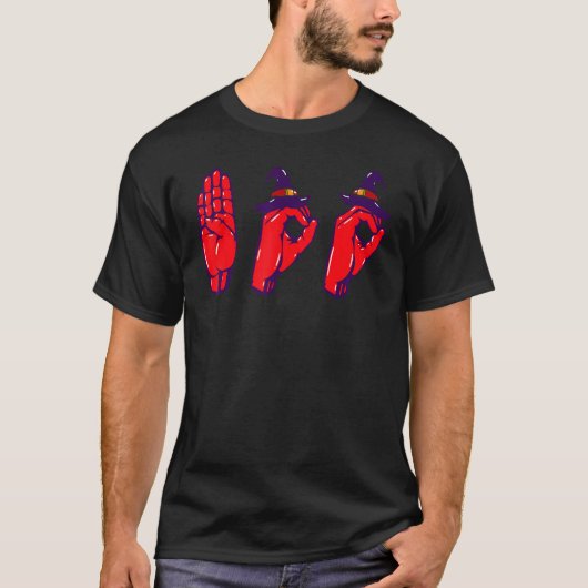 Boo Hands American Sign Language Pride ASL Hallowe T-shirt (Voorkant)