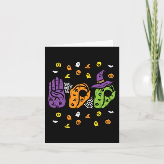 Boo Hands American Sign Language Pride ASL WOwe Kaart (Voorkant)