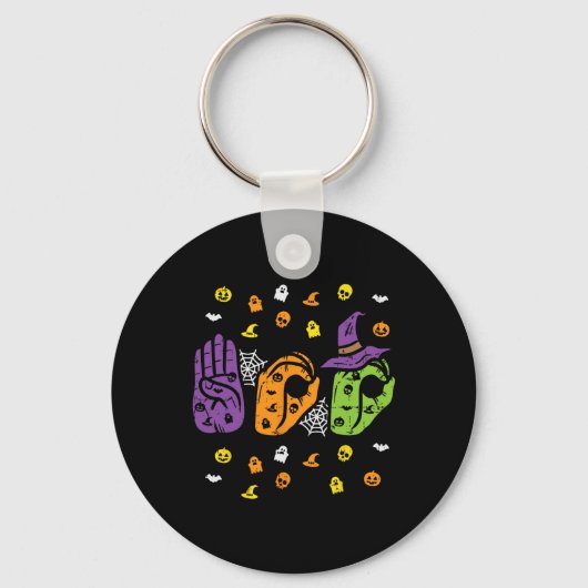 Boo Hands American Sign Language Pride ASL WOwe Sleutelhanger (Voorkant)