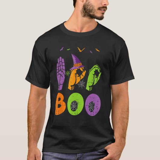 Boo Hands American Sign Language Pride ASL WOwe T-shirt (Voorkant)