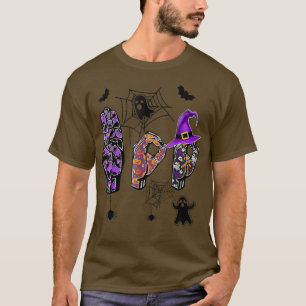 Boo Hands American Sign Language Pride ASL WOwe T-shirt