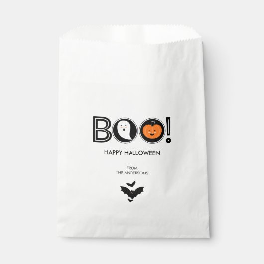 Boo. Happy Halloween Favor Bags Bedankzakje (Voorkant)