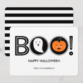 Boo. Happy Halloween Flat Kaart (Voorkant / Achterkant)