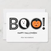 Boo. Happy Halloween Flat Kaart (Voorkant)