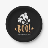 Boo Happy Halloween gepersonaliseerd Papieren Bordje (Voorkant)