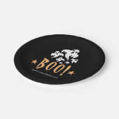 Boo Happy Halloween gepersonaliseerd Papieren Bordje (Gekanteld)