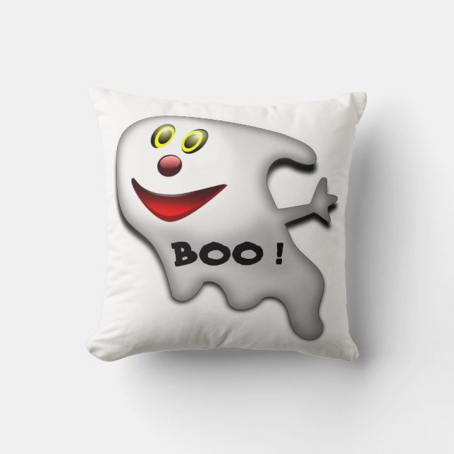 BOO! HAPPY HALLOWEEN GHOST KUSSEN (Voorkant)