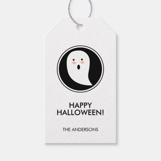 Boo. Happy Halloween Gift Label Cadeaulabel (Voorkant)