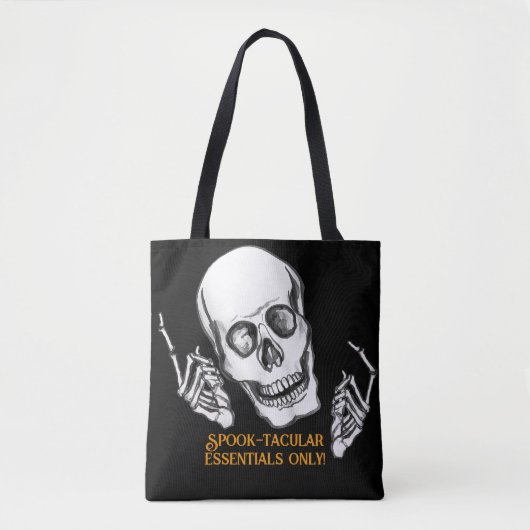 Boo Happy Halloween Grappige Skull grappen Tote Bag (Voorkant)